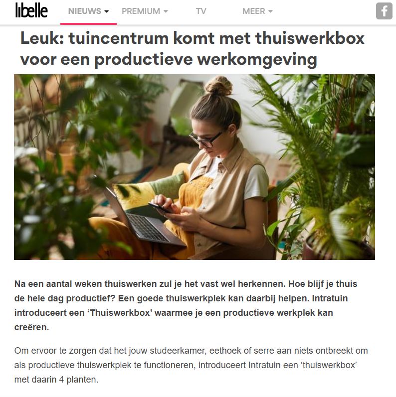 Intratuin x Blyde Benelux: Het groene werken; thuiswerkbox